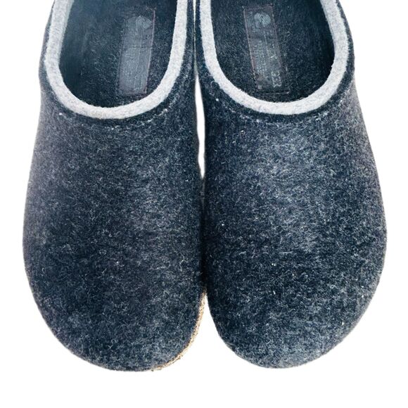 Haflinger Grizzly Kris Clog Shoes Euro 38 Graphite Gray Wool US 7 7.5 8 - Picture 3 of 12